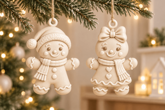 Knitted Gingerbread Ornament STL Set - Christmas 3D Print Files (Boy & Girl) - Image 3