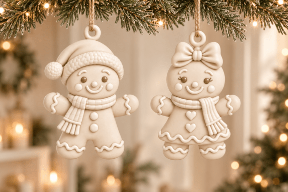 Knitted Gingerbread Ornament STL Set - Christmas 3D Print Files (Boy & Girl) - Image 5