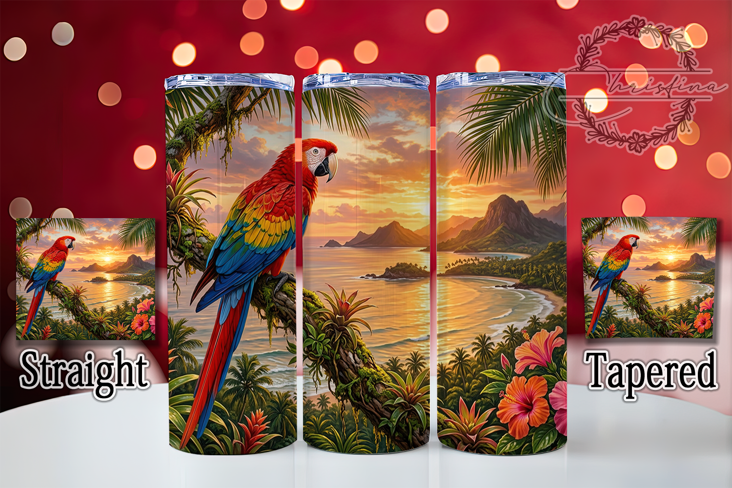 Scarlet Macaw Sunset 20oz Tumbler