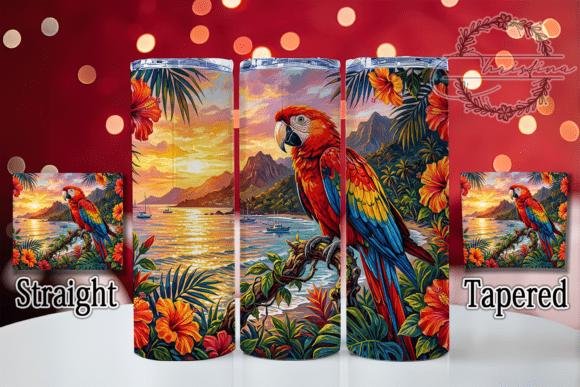 Scarlet Macaw Sunset 20oz Tumbler