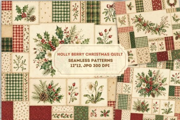 Seamless Paper: Holly Berry Christmas