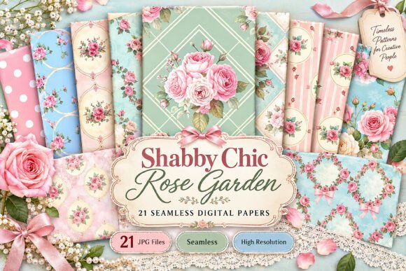 Shabby Chic Rose Garden Seamless