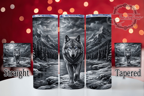 Silver Wolf Blue Eyes 20oz Tumbler