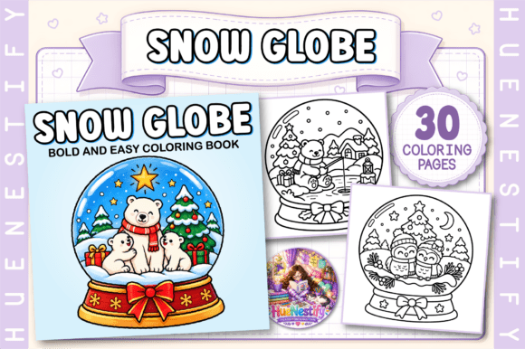 Snow Globe Bold and Easy Coloring Book