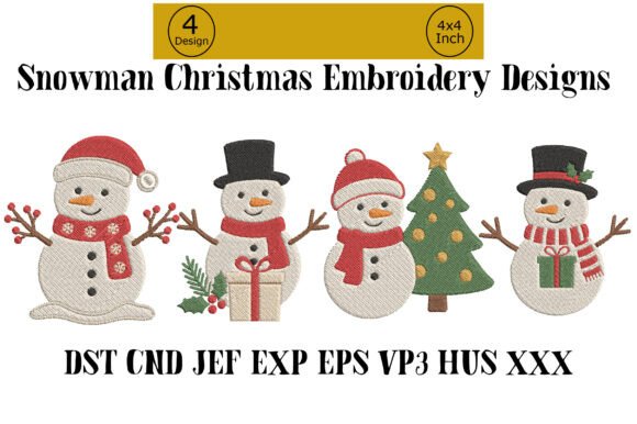 Snowman Christmas Embroidery Designs