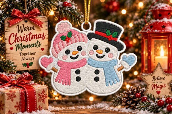 Snowman Couple Christmas Ornament