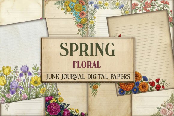 Spring Floral Junk Journal Paper