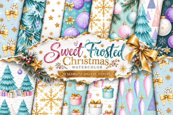 Sweet Frosted Christmas Watercolor