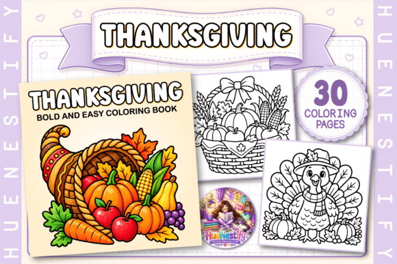 Thanksgiving Bold and Easy Coloring Book