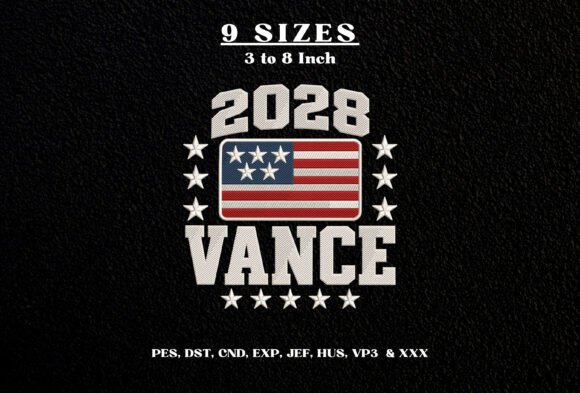 Vance 2028 Embroidery Design American