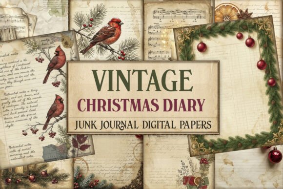 Vintage Christmas Diary Junk Journal