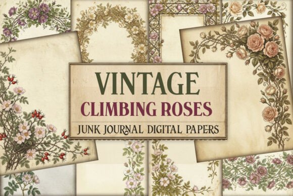 Vintage Climbing Roses Junk Journal