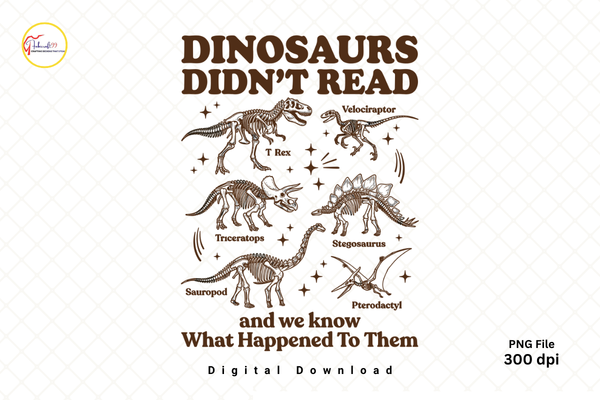 Vintage Science Dinosaur Skeletons PNG