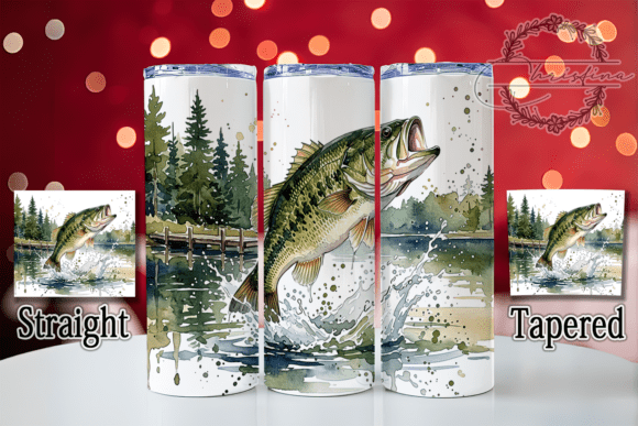 Watercolor Bass Splash 20oz Tumbler