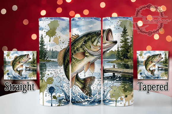 Watercolor Bass Splash 20oz Tumbler