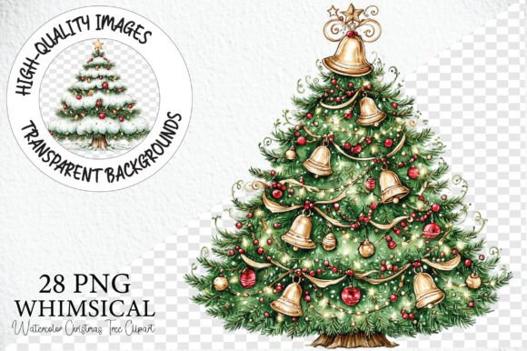 Watercolor Christmas Tree Clipart