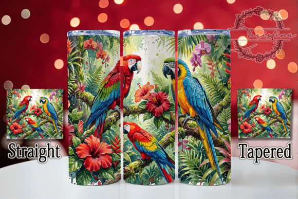 Watercolor Macaw Tropical 20oz Tumbler