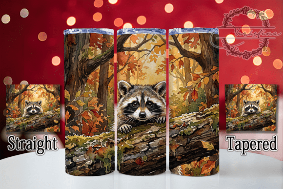 Watercolor Raccoon Autumn 20oz Tumbler
