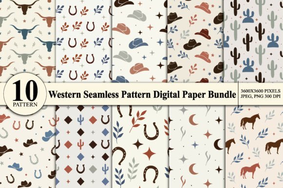Western Seamless Pattern Digital Paper