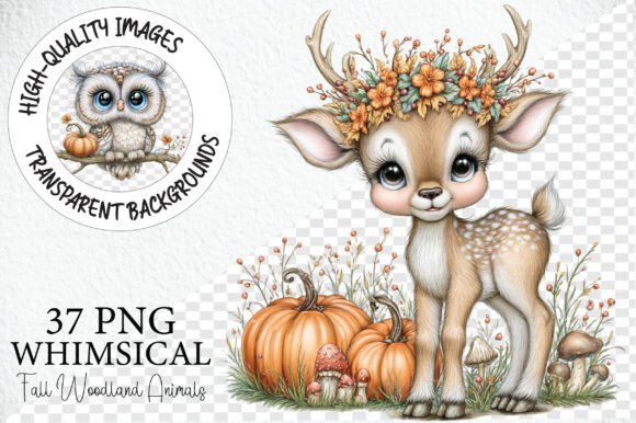 Whimsical Fall Woodland Animals PNG