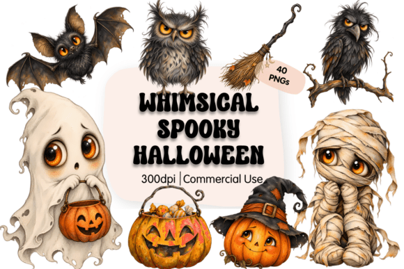 Whimsical Spooky Halloween Clipart