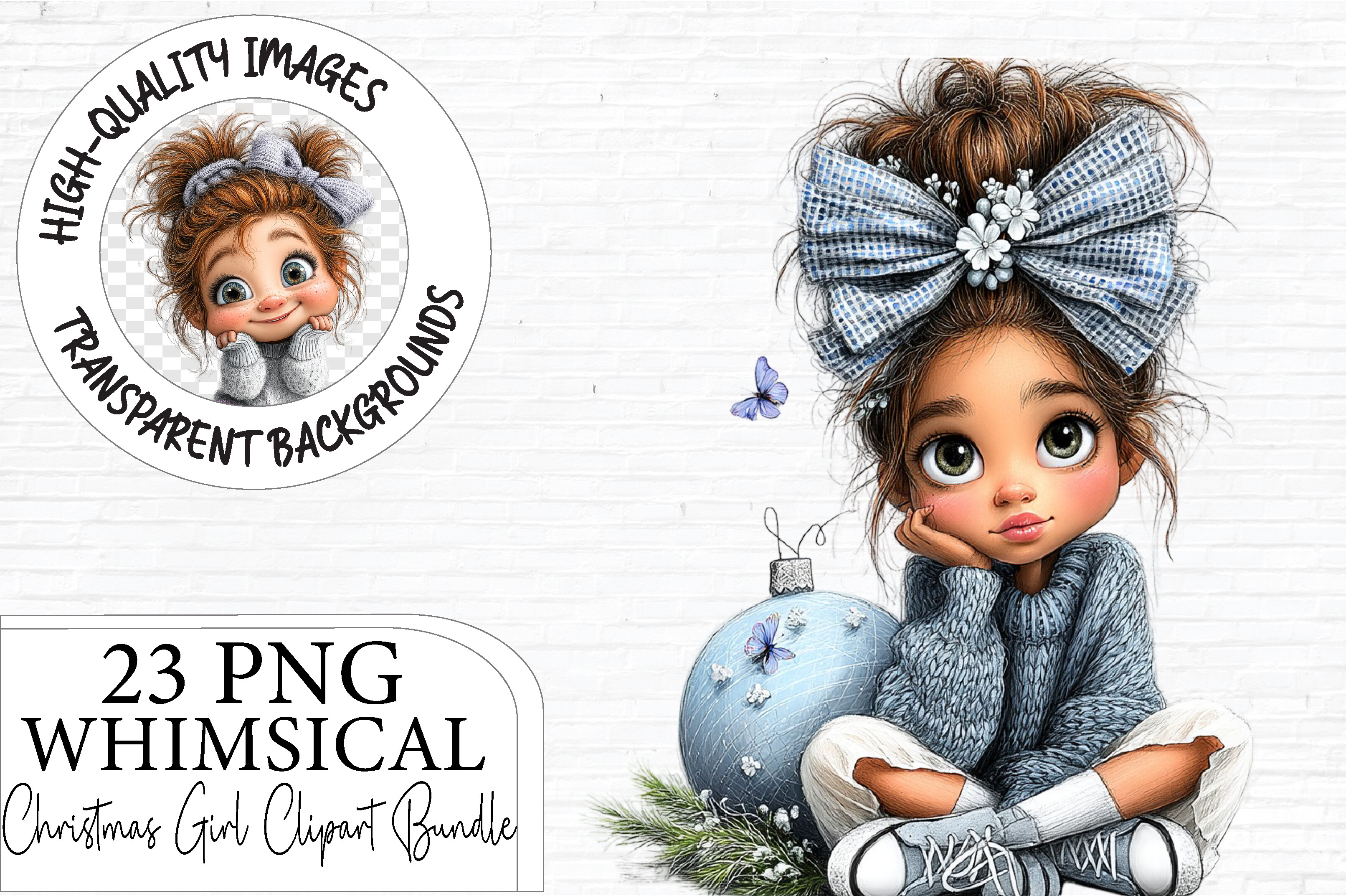 Whimsical Winter Girl Clipart