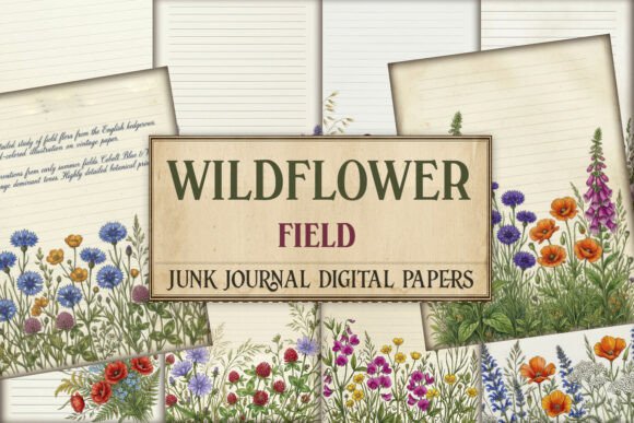 Wildflower Field Junk Journal Paper