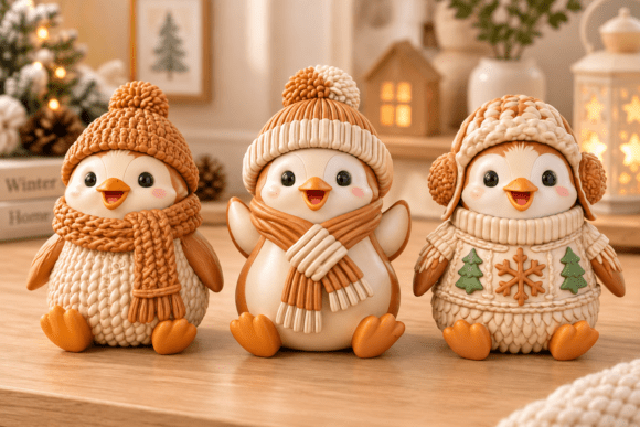 Christmas Duck & Highland Cow Duo 3D Print – Knitted Winter Model - Image 14