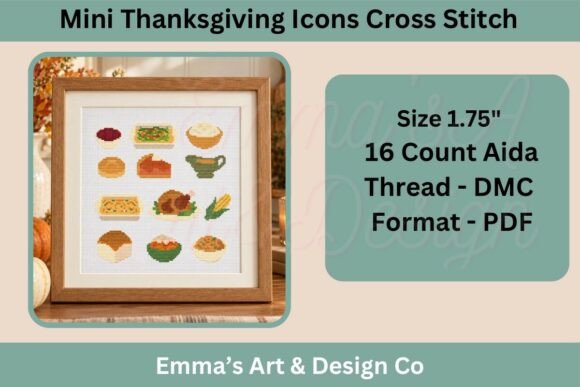 12 Mini Thanksgiving Cross Stitch