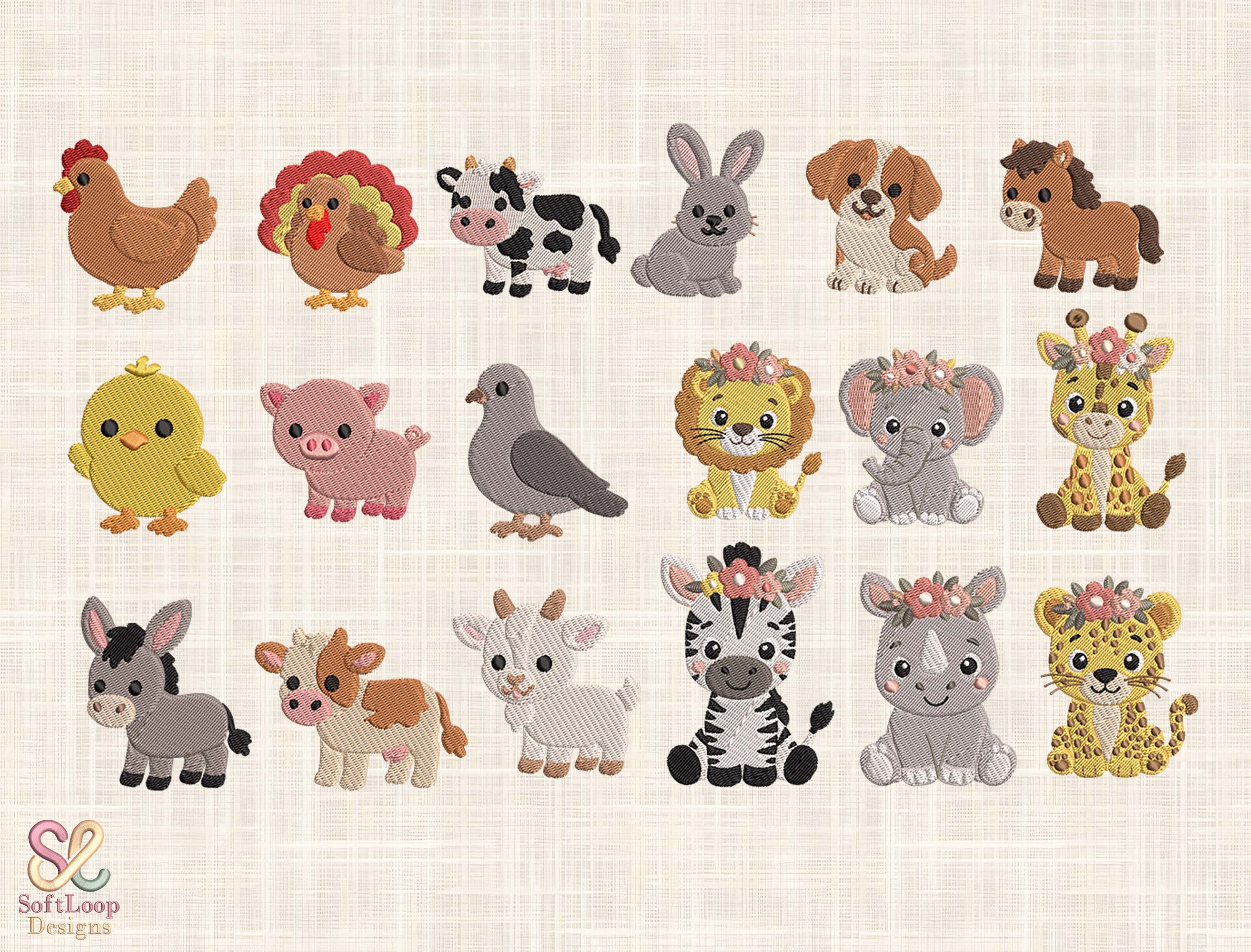 Animal Embroidery Design Bundle