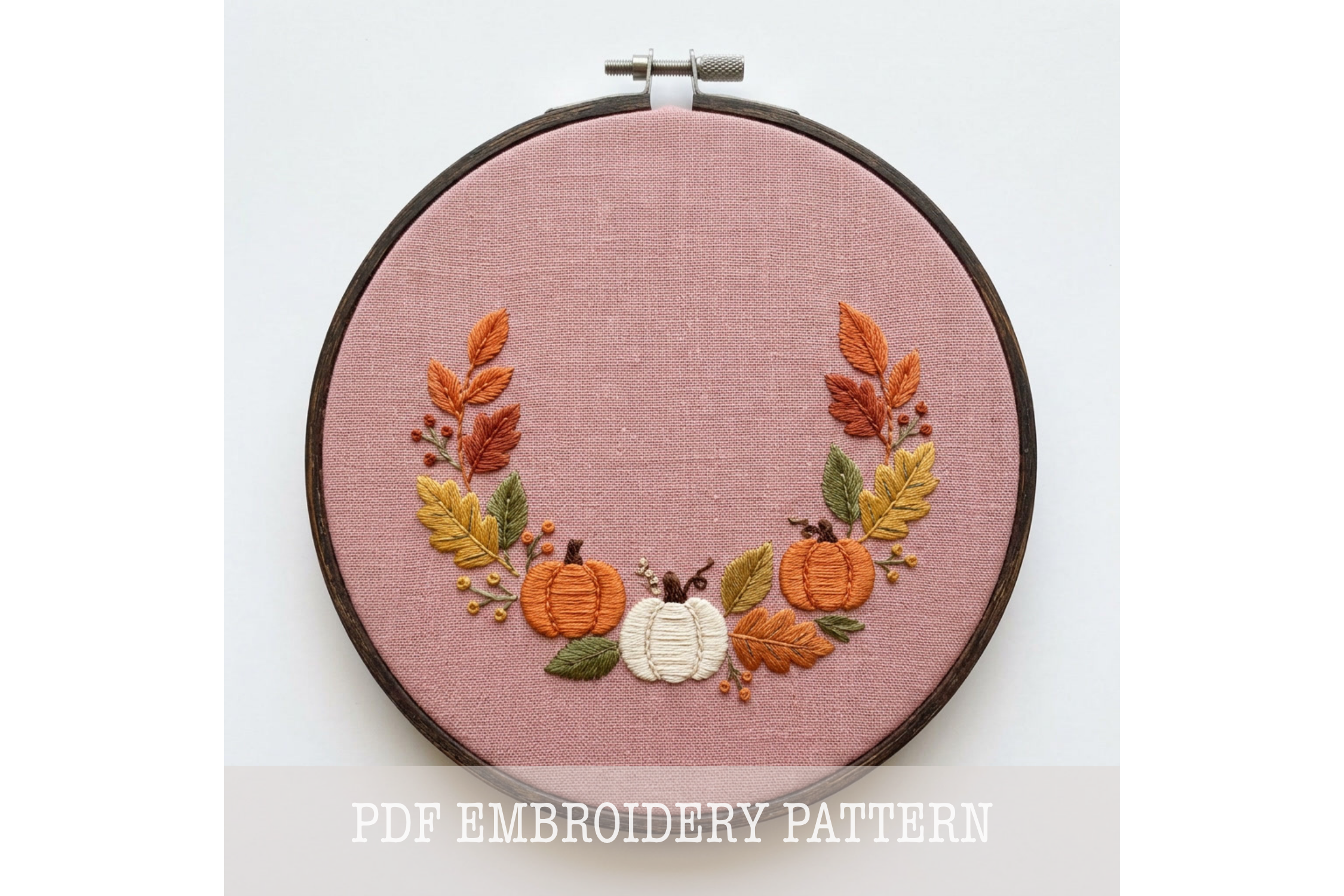 Autumn Leaf Laurel Embroidery Pattern