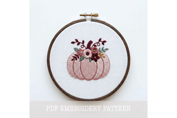 Blush Pumpkin Floral Embroidery Pattern