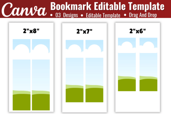 Bookmark Editable Canva Template Gráfico Plantillas de Impresión Por Artist05