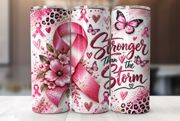 Breast Cancer Awareness Tumbler Wrap PNG