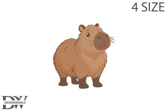 Capybara Embroidery Design