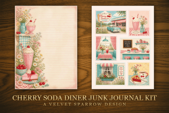 Cherry Soda Diner Junk Journal Kit