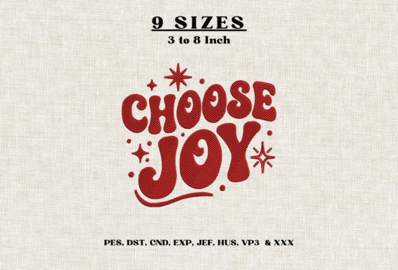 Choose Joy Embroidery Design DST PES