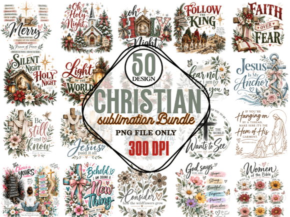 Christian Christmas PNG Bundle Graphic Illustrations By SvgCuttingShop