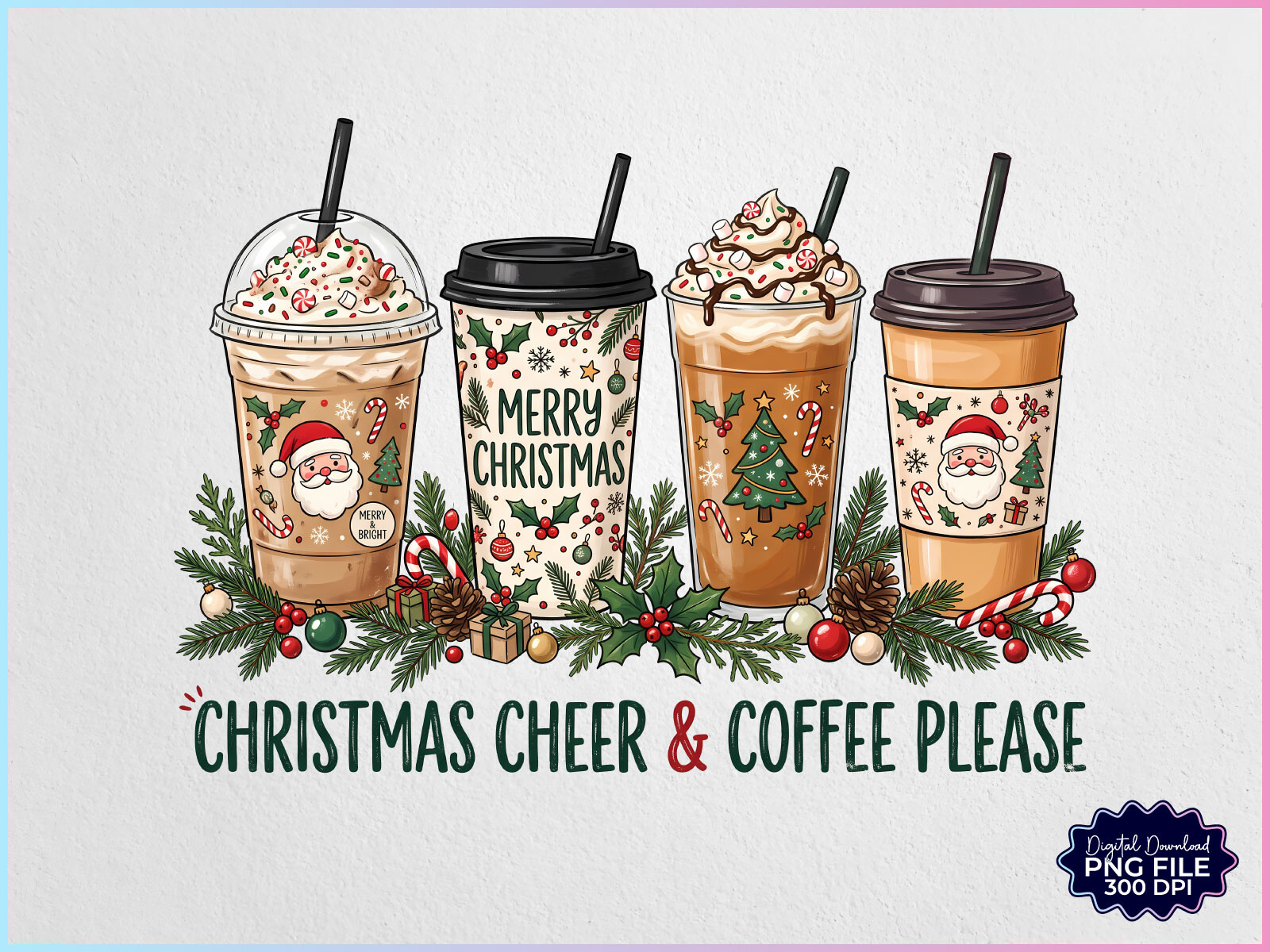 Christmas Cheer & Coffee Please PNG