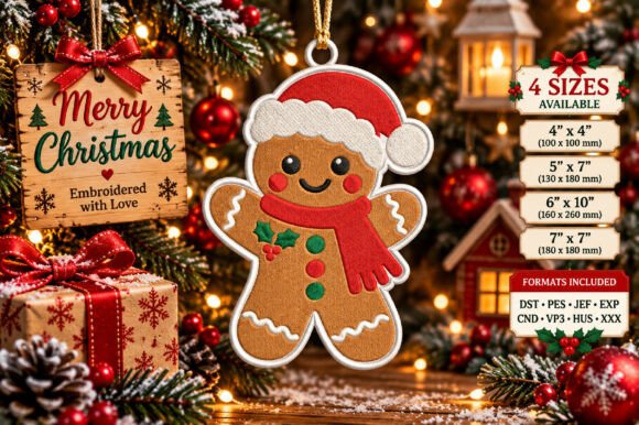 Christmas Gingerbread Man Embroidery