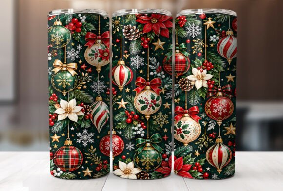 Christmas Ornament Poinsettia Tumbler