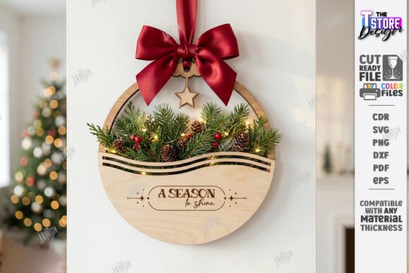 Christmas Wall Decor Laser Cut - Xmas (Design 2) laser cut file