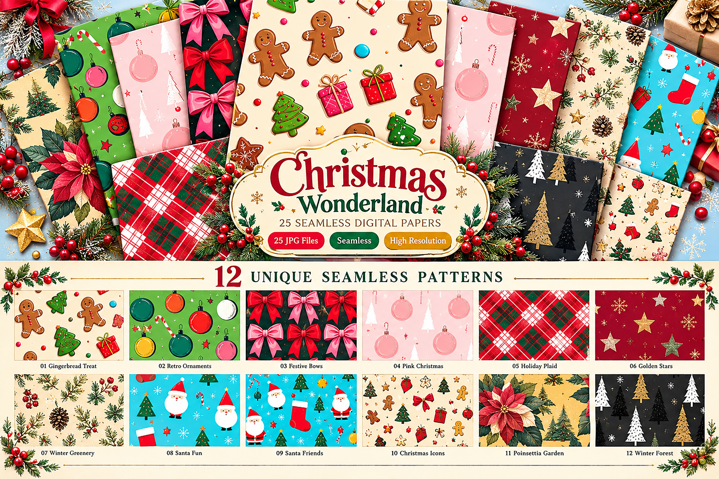 Christmas Wonderland Digital Seamless
