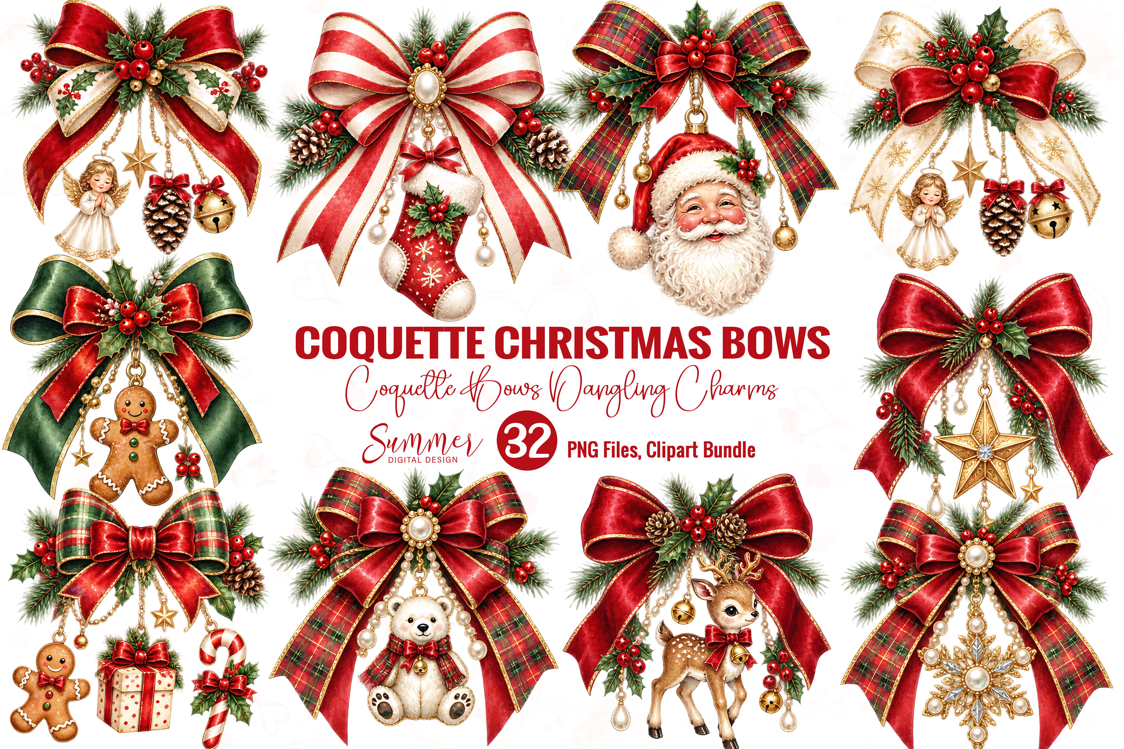 Coquette Christmas Bows Charms Bundle