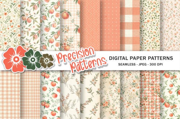 Cottage Chic Peach Digital Paper