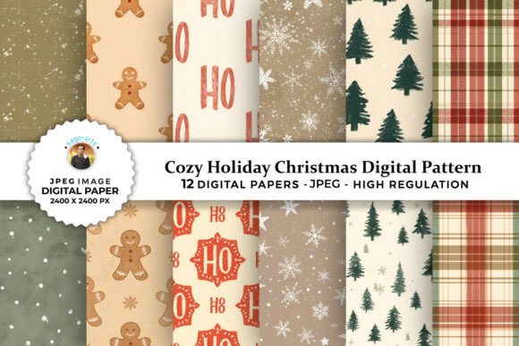 Cozy Christmas Holiday Digital Patterns