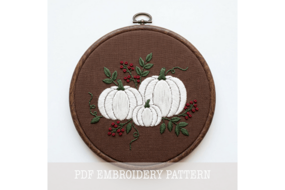 Cream Pumpkin Trio Embroidery Pattern