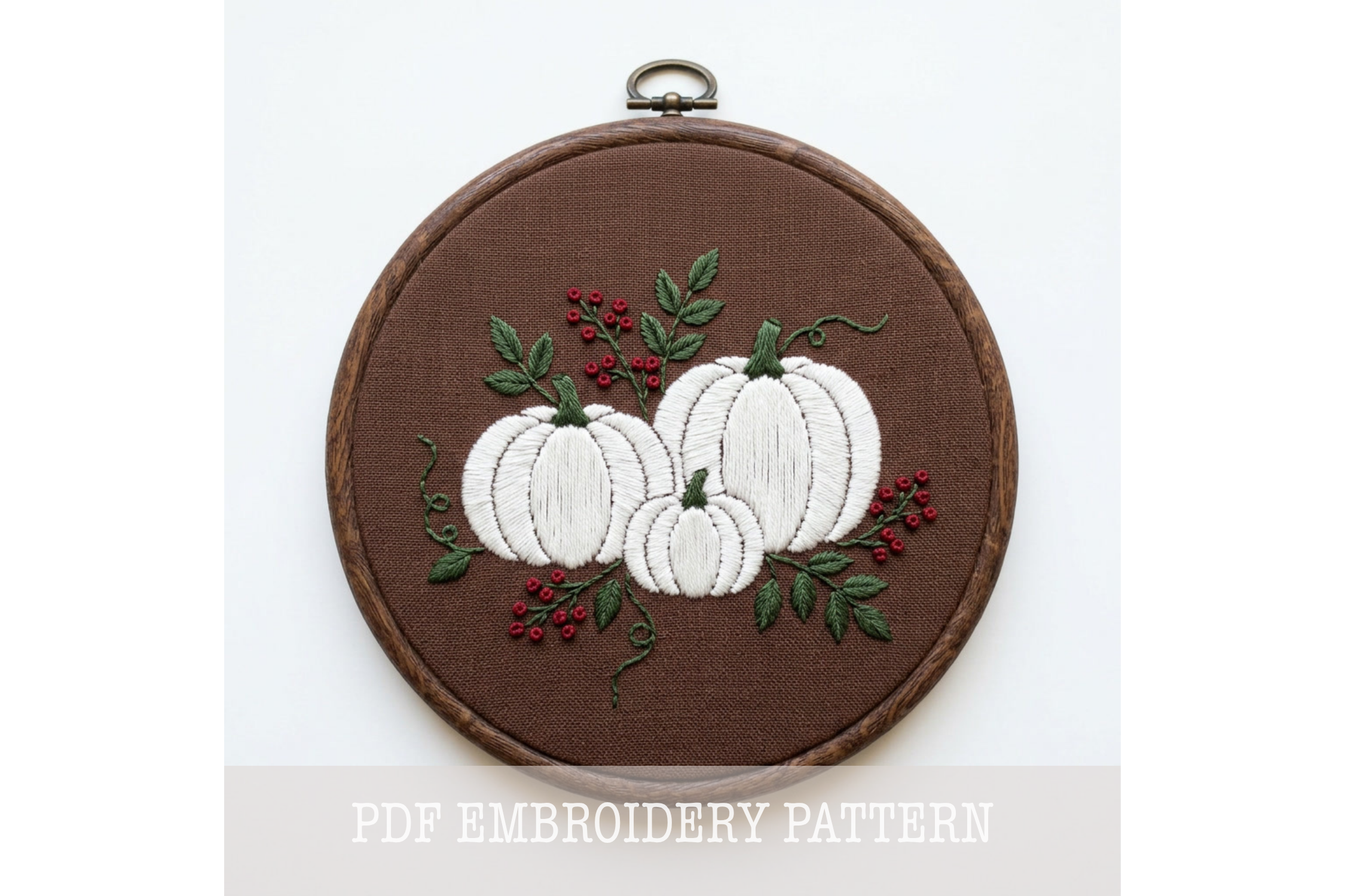 Cream Pumpkin Trio Embroidery Pattern