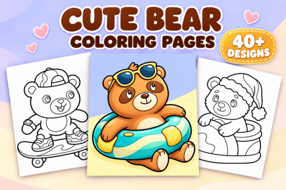 Cute Bear Coloring Pages – Volume 1