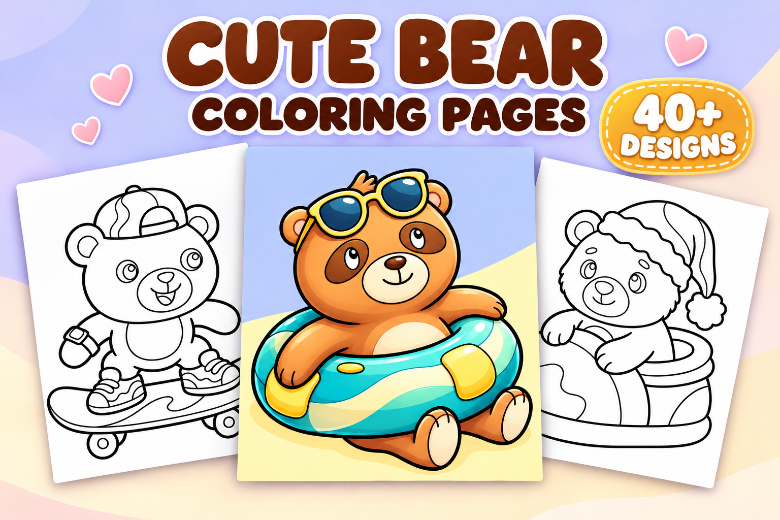 Cute Bear Coloring Pages – Volume 1